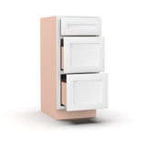 Liberty Shaker White - 15 Inch Vanity Drawer Base Cabinet - 15" Width x 34.5" Height x 21" Depth