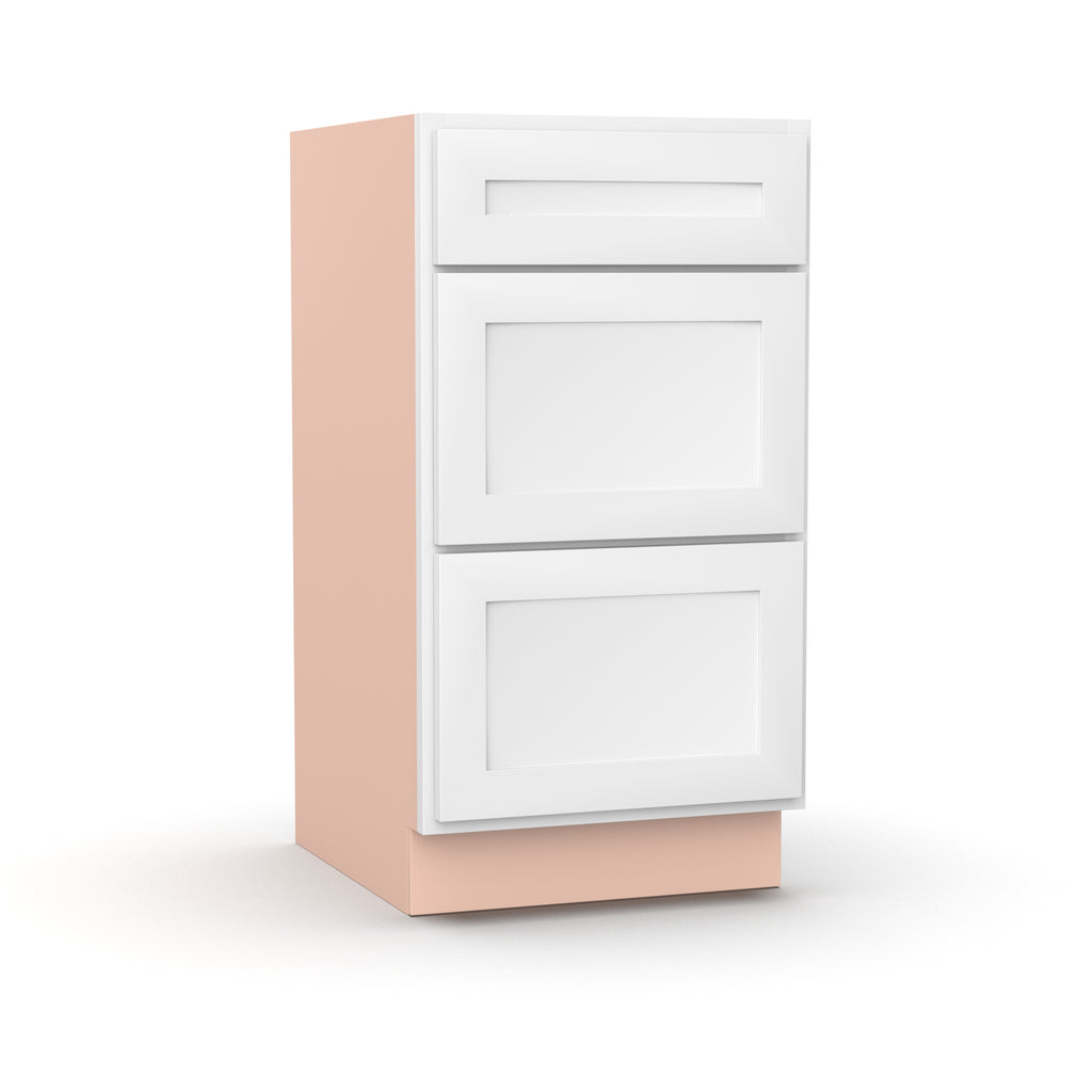 Liberty Shaker White - 18 Inch Vanity Drawer Base Cabinet - 18