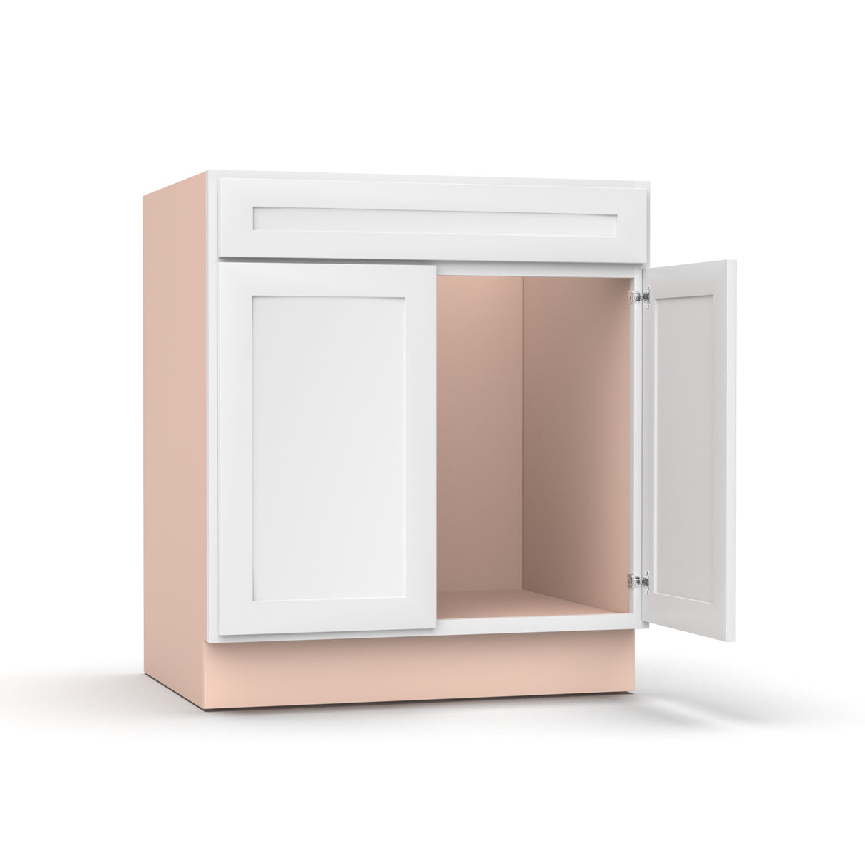 Liberty Shaker White - 30 Inch Vanity Sink Base Cabinet - 30" Width x 34.5" Height x 21" Depth