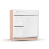 Liberty Shaker White - 30 Inch Vanity Sink Drawer Base Cabinet - 30" Width x 34.5" Height x 21" Depth