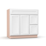 Liberty Shaker White - 36 Inch Vanity Sink Drawer Base Cabinet - 36" Width x 34.5" Height x 21" Depth