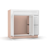 Liberty Shaker White - 36 Inch Vanity Sink Drawer Base Cabinet - 36" Width x 34.5" Height x 21" Depth