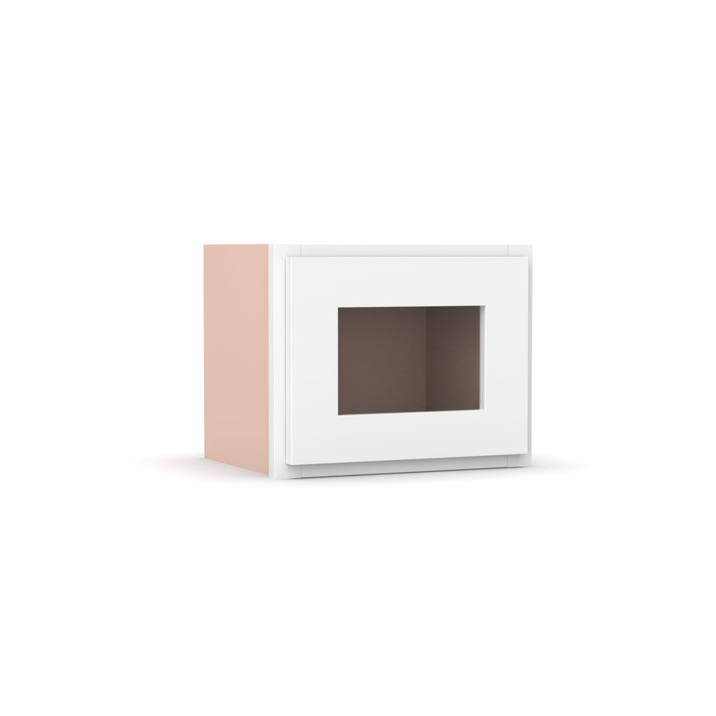 Liberty Shaker White - 15 Inch Single Glass Door Wall Cabinet - 15