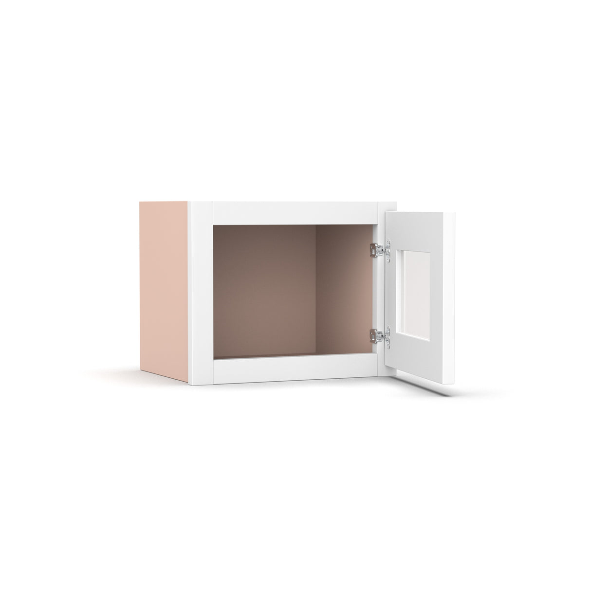 Liberty Shaker White - 15 Inch Single Glass Door Wall Cabinet - 15" Width x 12" Height x 12" Depth