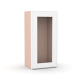 Liberty Shaker White - 15 Inch Single Glass Door Wall Cabinet - 15" Width x 30" Height x 12" Depth