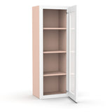 Liberty Shaker White - 15 Inch Single Glass Door Wall Cabinet - 15" Width x 42" Height x 12" Depth