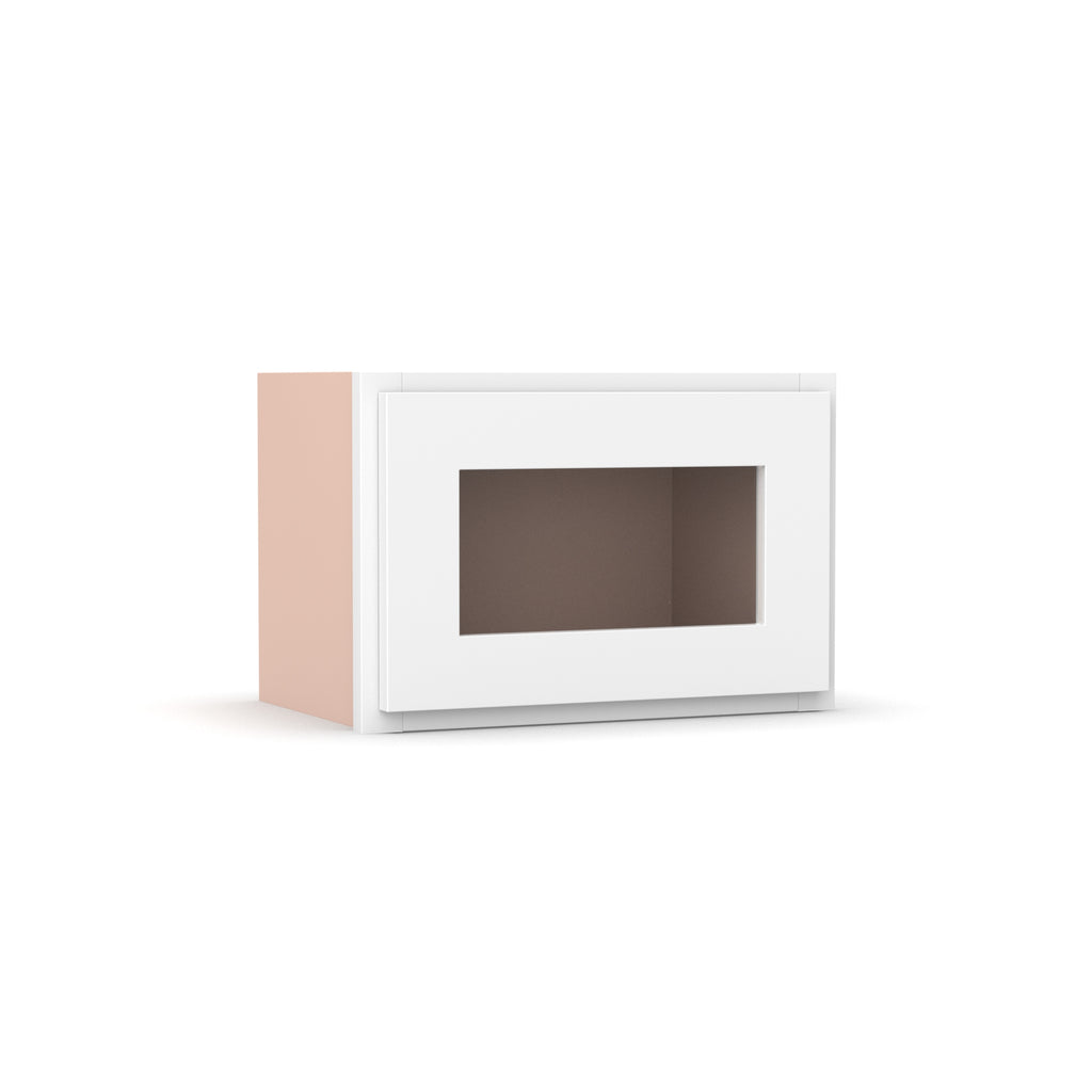Liberty Shaker White - 18 Inch Single Glass Door Wall Cabinet - 18