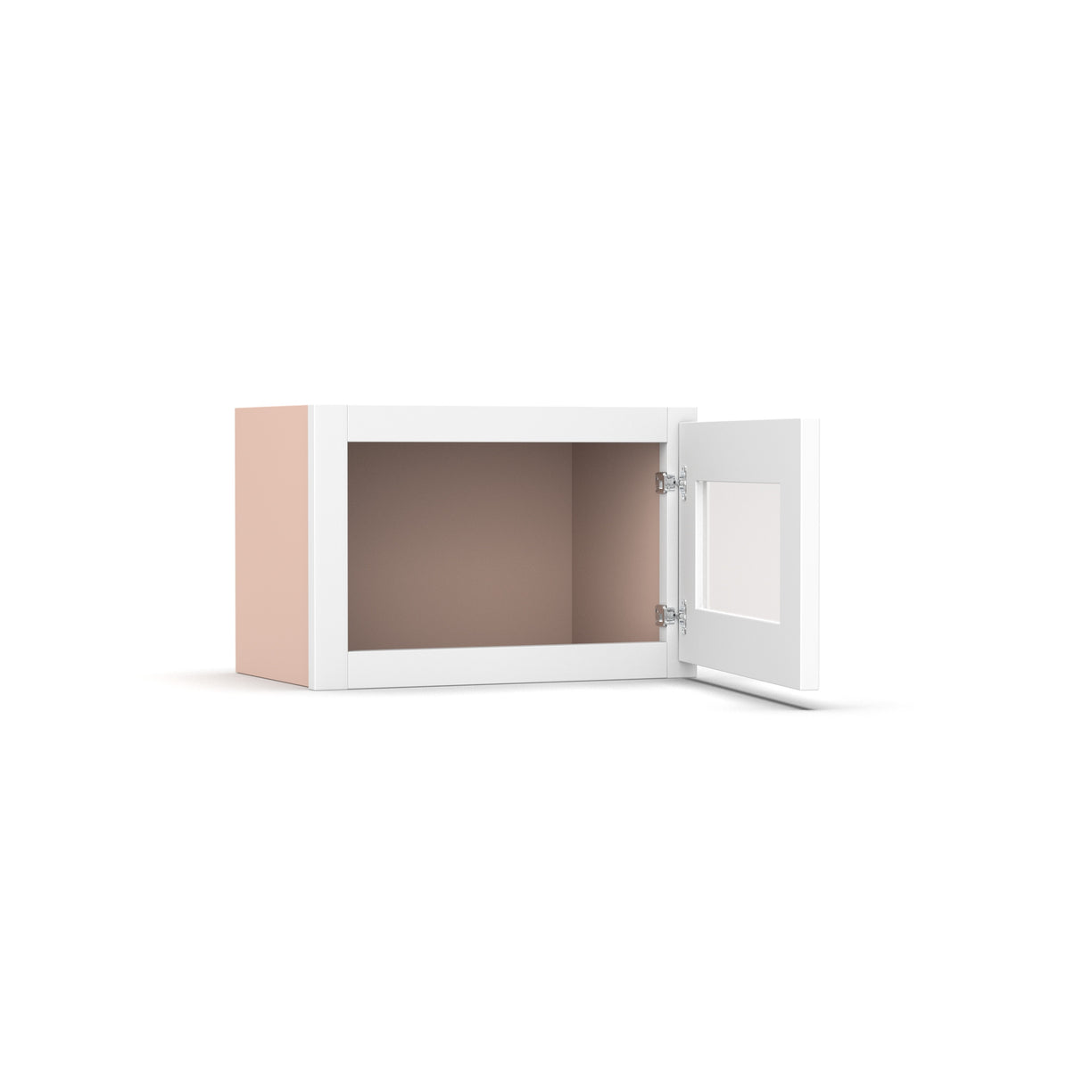Liberty Shaker White - 21 Inch Single Glass Door Wall Cabinet - 21" Width x 12" Height x 12" Depth
