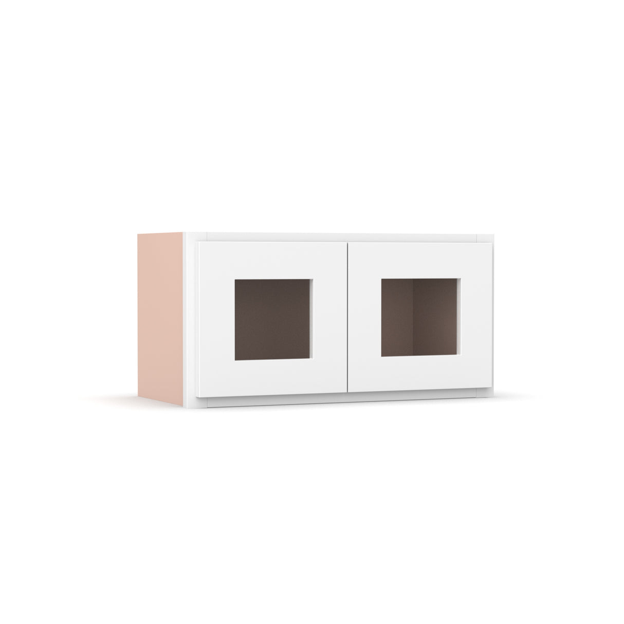 Liberty Shaker White - 24 Inch Double Glass Door Wall Cabinet - 24" Width x 12" Height x 12" Depth