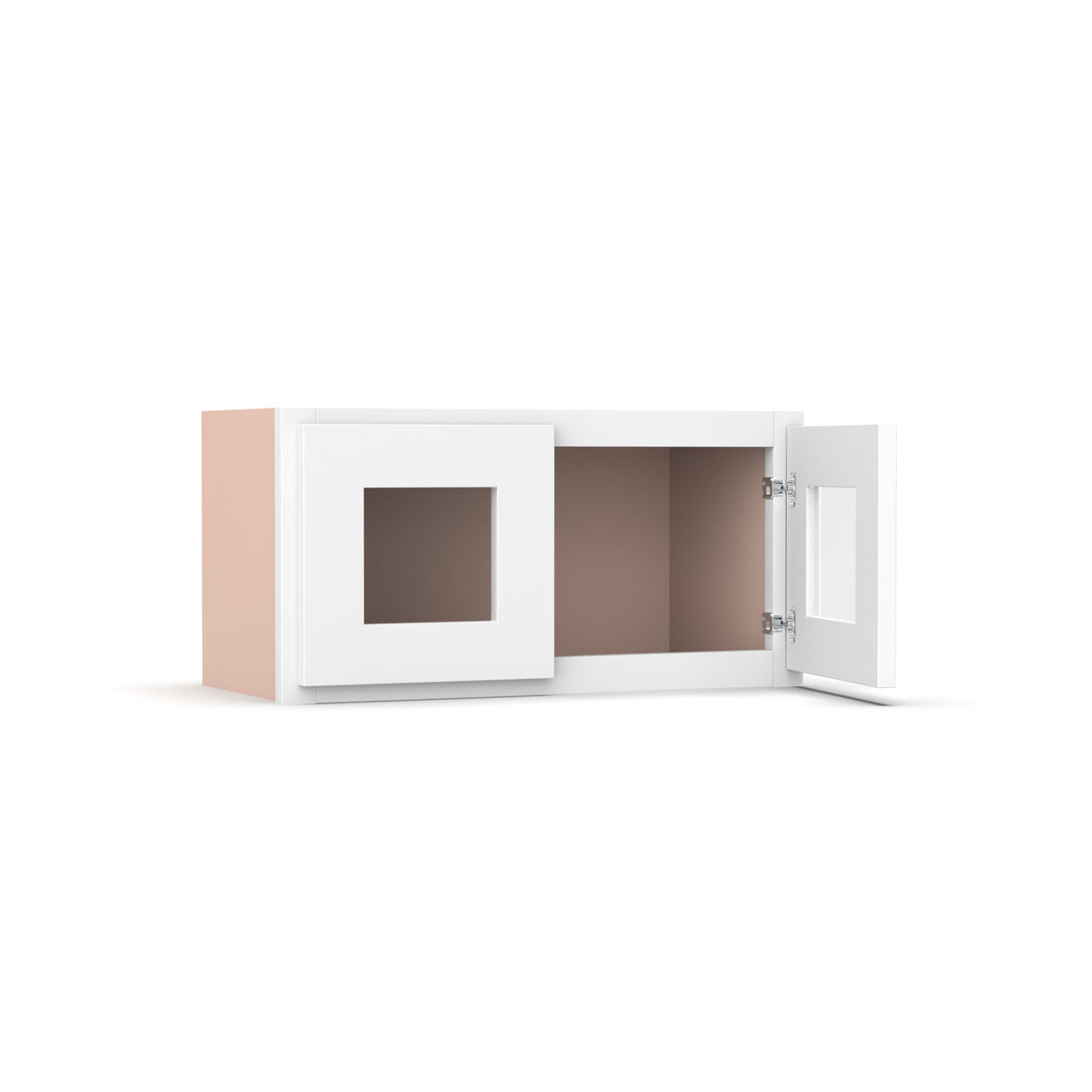 Liberty Shaker White - 24 Inch Double Glass Door Wall Cabinet - 24" Width x 12" Height x 12" Depth