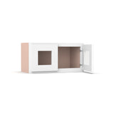 Liberty Shaker White - 24 Inch Double Glass Door Wall Cabinet - 24" Width x 12" Height x 12" Depth