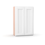 Liberty Shaker White - 24 Inch Height Double Door Wall Cabinet - 24" Width x 36" Height x 12" Depth