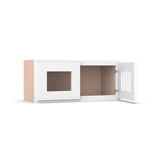 Liberty Shaker White - 27 Inch Double Glass Door Wall Cabinet - 27" Width x 12" Height x 12" Depth