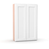 Liberty Shaker White - 27 Inch Height Double Door Wall Cabinet - 27" Width x 42" Height x 12" Depth