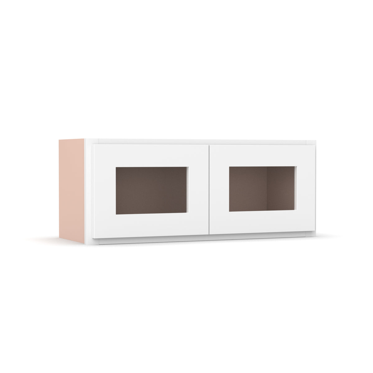 Liberty Shaker White - 30 Inch Double Glass Door Wall Cabinet - 30" Width x 12" Height x 12" Depth