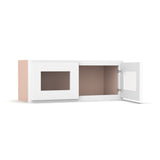 Liberty Shaker White - 30 Inch Double Glass Door Wall Cabinet - 30" Width x 12" Height x 12" Depth