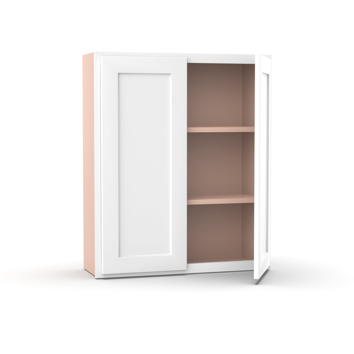 Liberty Shaker White - 30 Inch Height Double Door Wall Cabinet - 30" Width x 36" Height x 12" Depth
