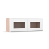 Liberty Shaker White - 33 Inch Double Glass Door Wall Cabinet - 33" Width x 12" Height x 12" Depth