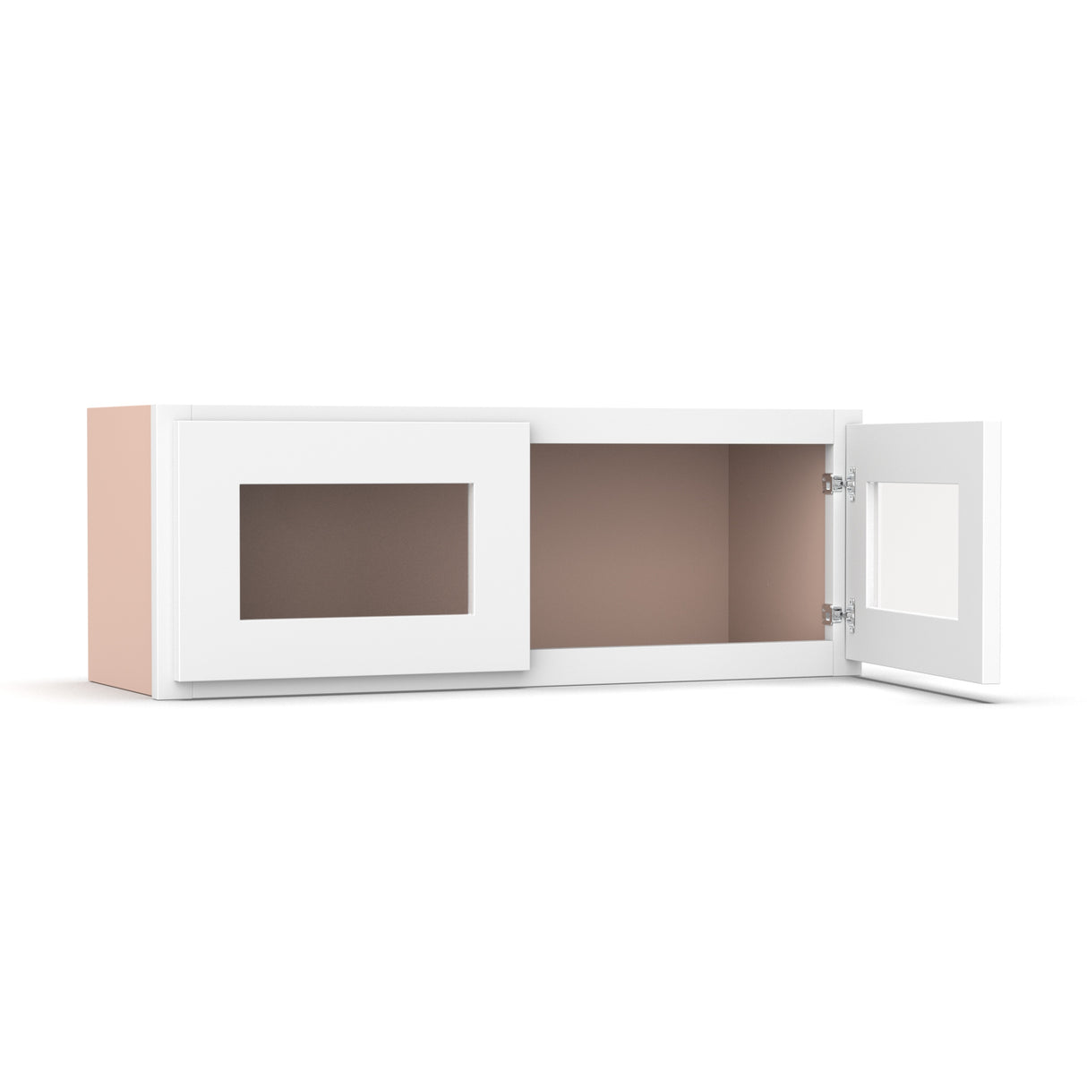Liberty Shaker White - 33 Inch Double Glass Door Wall Cabinet - 33" Width x 12" Height x 12" Depth