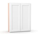 Liberty Shaker White - 33 Inch Height Double Door Wall Cabinet - 33" Width x 42" Height x 12" Depth