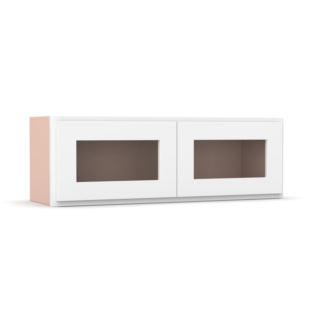 Liberty Shaker White - 36 Inch Double Glass Door Wall Cabinet - 36" Width x 12" Height x 12" Depth