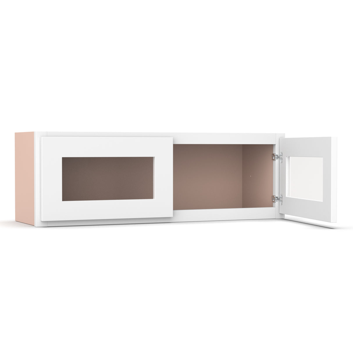 Liberty Shaker White - 36 Inch Double Glass Door Wall Cabinet - 36" Width x 12" Height x 12" Depth