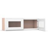Liberty Shaker White - 36 Inch Double Glass Door Wall Cabinet - 36" Width x 12" Height x 12" Depth