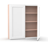 Liberty Shaker White - 39 Inch Height Double Door Wall Cabinet - 39" Width x 42" Height x 12" Depth