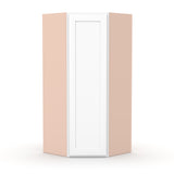 Liberty Shaker White - 27 Inch Diagonal Corner Wall Cabinet - 27" Width x 42" Height x 15" Depth