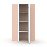 Liberty Shaker White - 27 Inch Diagonal Corner Wall Cabinet - 27" Width x 42" Height x 15" Depth