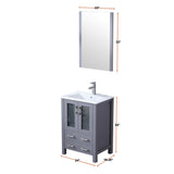 Volez 24 in. Freestanding Bathroom Vanity with Integrated Top, White integrated Square Sink