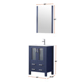 Volez 24 in. Freestanding Bathroom Vanity with Integrated Top, White integrated Square Sink