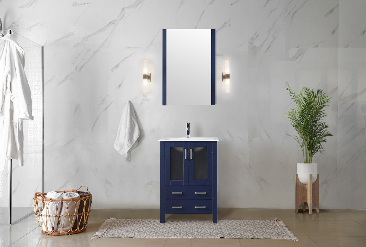 Volez 24 in. Freestanding Bathroom Vanity with Integrated Top, White integrated Square Sink