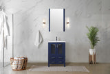 Volez 24 in. Freestanding Bathroom Vanity with Integrated Top, White integrated Square Sink