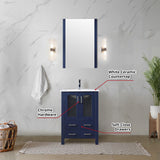 Volez 24 in. Freestanding Bathroom Vanity with Integrated Top, White integrated Square Sink