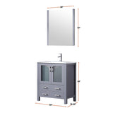Volez 30 in. Freestanding Bathroom Vanity with Integrated Top, White integrated Square Sink