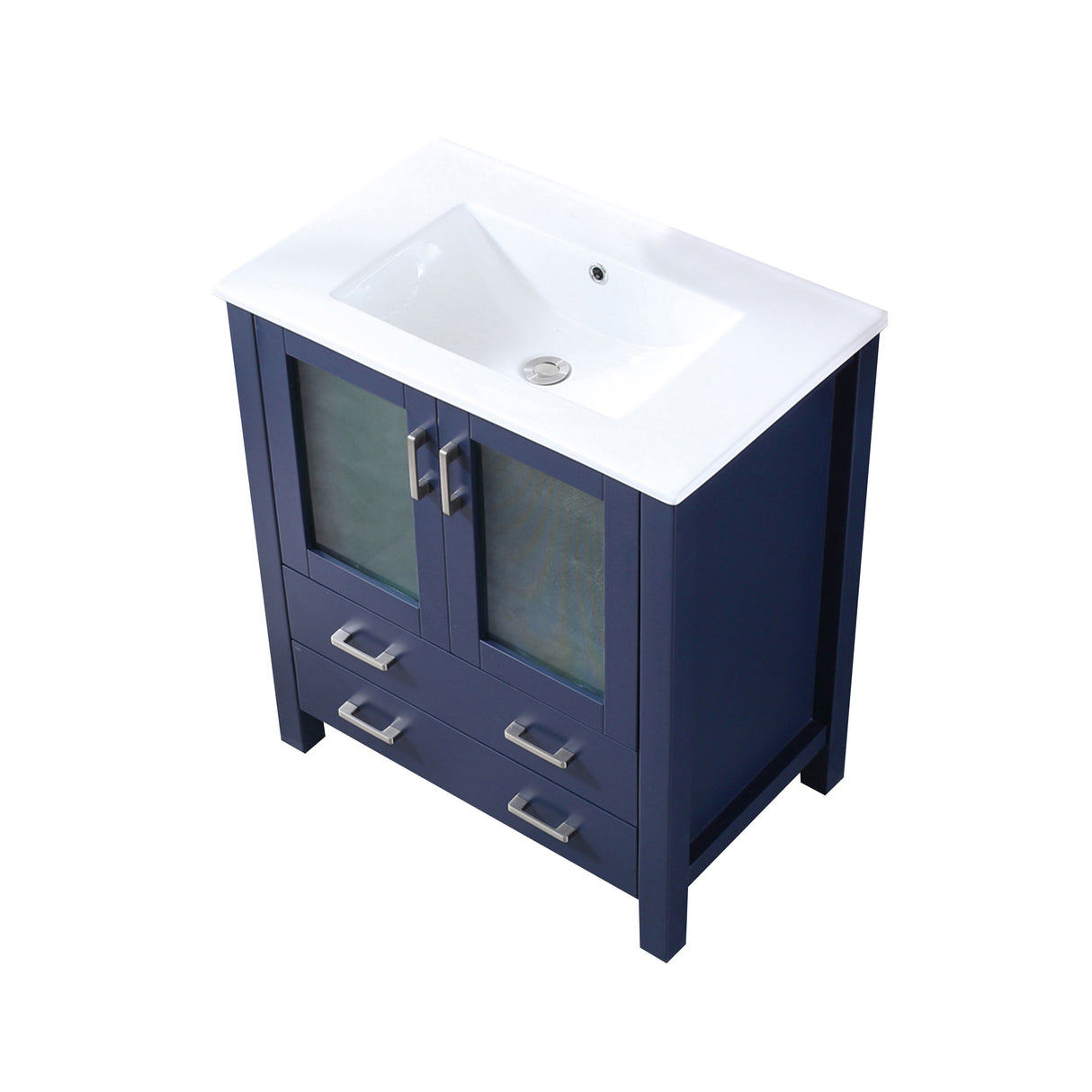 Volez 30 in. Freestanding Bathroom Vanity with Integrated Top, White integrated Square Sink