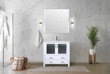 Volez 36 in. Freestanding Bathroom Vanity with Integrated Top, White integrated Square Sink