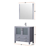 Volez 36 in. Freestanding Bathroom Vanity with Integrated Top, White integrated Square Sink