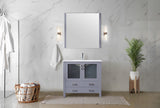 Volez 36 in. Freestanding Bathroom Vanity with Integrated Top, White integrated Square Sink