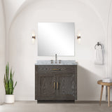 Abbey 36 in W x 22 in D Brown Oak Single Bath Vanity