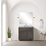 Abbey 36 in W x 22 in D Brown Oak Single Bath Vanity