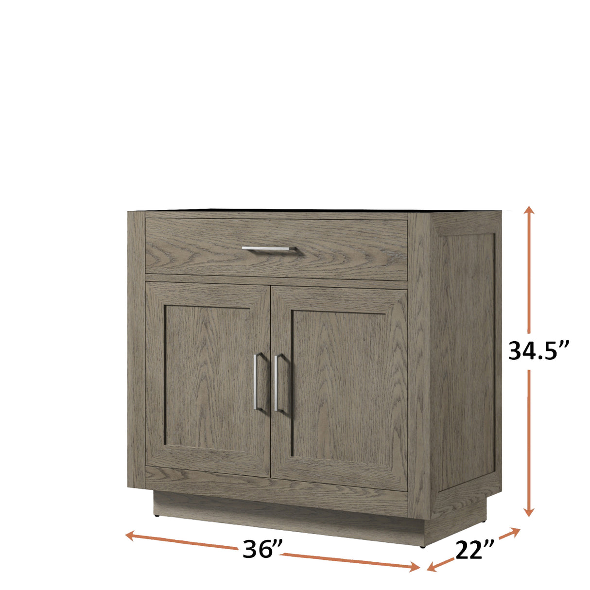 Abbey 36 in W x 22 in D Grey Oak Single Bath Vanity