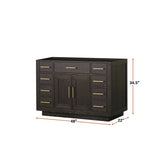 Abbey 48 in W x 22 in D Brown Oak Single Bath Vanity