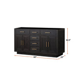 Abbey 60 in W x 22 in D Black Oak Double Bath Vanity