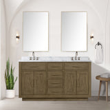 Abbey 60 in W x 22 in D Grey Oak Double Bath Vanity