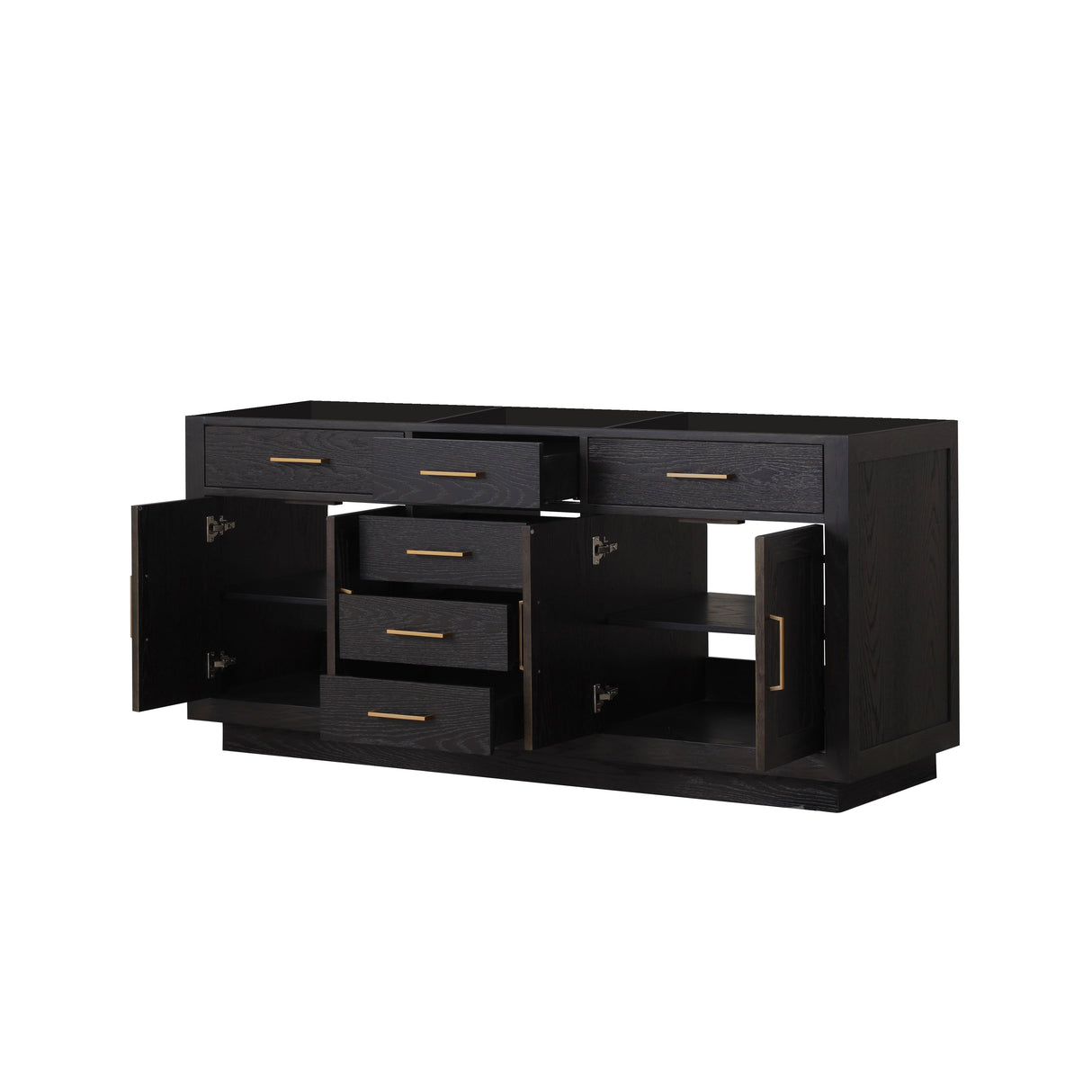 Abbey 72 in W x 22 in D Black Oak Double Bath Vanity