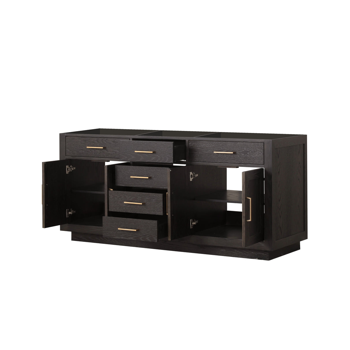 Abbey 72 in W x 22 in D Brown Oak Double Bath Vanity