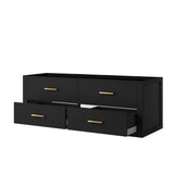 Castor 48 in W x 22 in D Black Single Bath Vanity