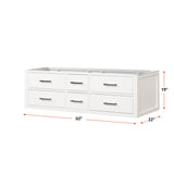Castor 60 in W x 22 in D White Double Bath Vanity